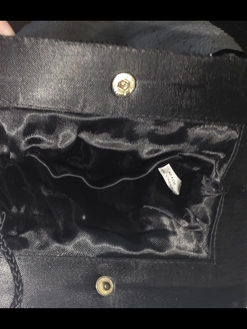 Black Evening Drawstring Shoulder Bag - Picture 6 of 6